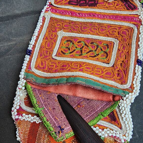 Kuchi Embroidered Pouch Wallet Central Asian Handmade Beaded Rectangles - Picture 6 of 7